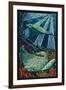 Rays - Paper Mosaic-Lantern Press-Framed Art Print