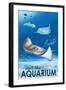 Rays - Visit the Aquarium-Lantern Press-Framed Art Print