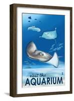 Rays - Visit the Aquarium-Lantern Press-Framed Art Print