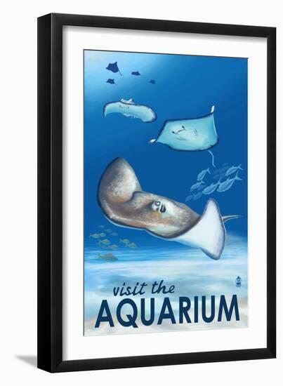 Rays - Visit the Aquarium-Lantern Press-Framed Art Print