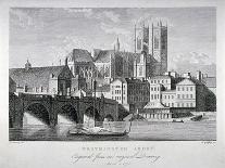 Westminster Abbey and Bridge from the River Thames, London, 1775-RB Godfrey-Giclee Print