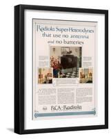 RCA Radiola, Magazine Advertisement, USA, 1926-null-Framed Giclee Print