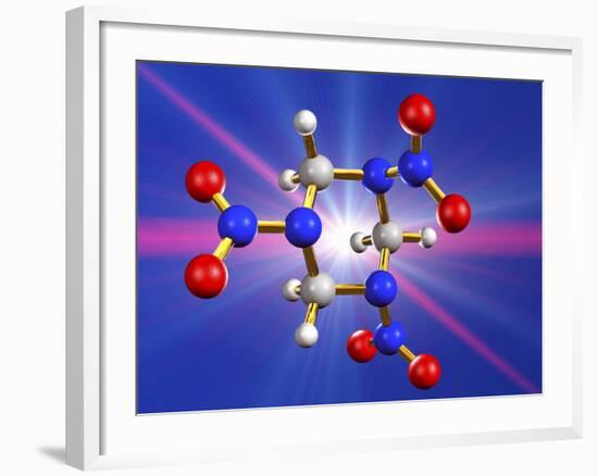 RDX Explosive, Molecular Model-Laguna Design-Framed Photographic Print