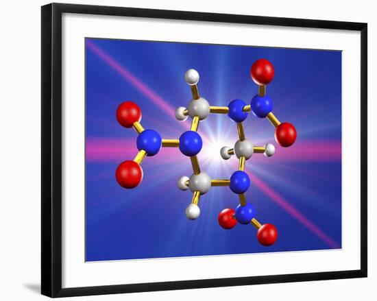 RDX Explosive, Molecular Model-Laguna Design-Framed Photographic Print