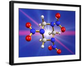 RDX Explosive, Molecular Model-Laguna Design-Framed Photographic Print