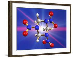 RDX Explosive, Molecular Model-Laguna Design-Framed Photographic Print