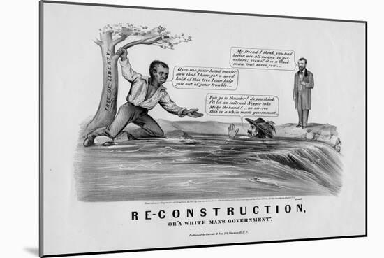 Re-Construction, Or, "A White Man's Government", Published by Currier and Ives, New York, 1868-null-Mounted Giclee Print