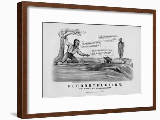 Re-Construction, Or, "A White Man's Government", Published by Currier and Ives, New York, 1868-null-Framed Giclee Print