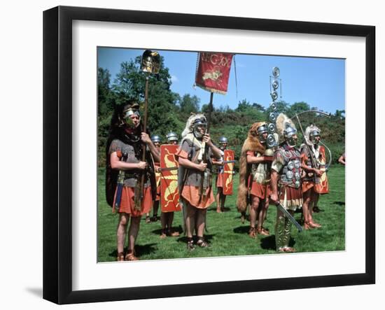 Re-Enactors Dressed as Roman Soldiers-Peter Thompson-Framed Photographic Print