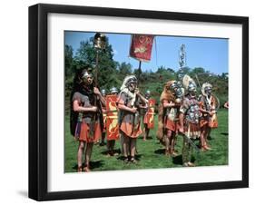 Re-Enactors Dressed as Roman Soldiers-Peter Thompson-Framed Photographic Print