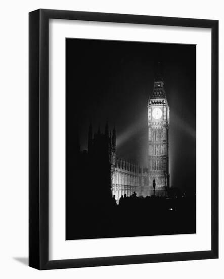 Re-Illumination of Big Ben, V-E Day-null-Framed Photographic Print