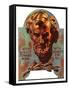 "Re -print of "Bronze Lincoln"," February 1, 1976-Joseph Christian Leyendecker-Framed Stretched Canvas