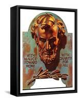 "Re -print of "Bronze Lincoln"," February 1, 1976-Joseph Christian Leyendecker-Framed Stretched Canvas