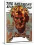 "Re -print of "Bronze Lincoln"," Saturday Evening Post Cover, February 1, 1976-Joseph Christian Leyendecker-Stretched Canvas