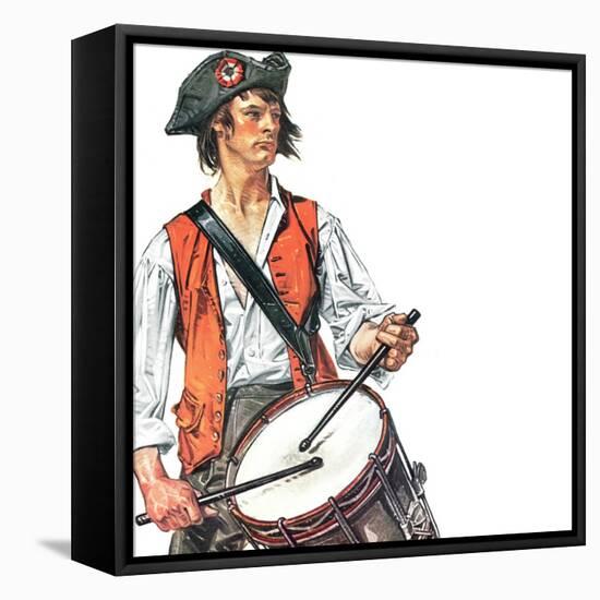 "Re-print of "Colonial Drummer"," July/Aug 1976-Joseph Christian Leyendecker-Framed Stretched Canvas