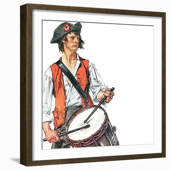 "Re-print of "Colonial Drummer"," July/Aug 1976-Joseph Christian Leyendecker-Framed Giclee Print