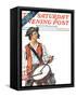 "Re-print of "Colonial Drummer"," Saturday Evening Post Cover, July/Aug 1976-Joseph Christian Leyendecker-Framed Stretched Canvas