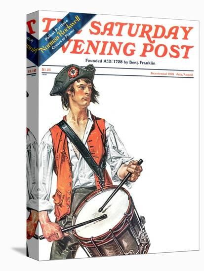 "Re-print of "Colonial Drummer"," Saturday Evening Post Cover, July/Aug 1976-Joseph Christian Leyendecker-Stretched Canvas