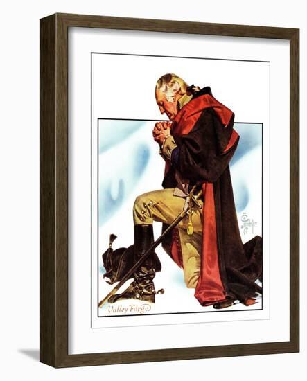 "Re-print of "George Washington at Valley Forge"," November 1, 1975-Joseph Christian Leyendecker-Framed Premium Giclee Print