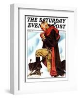 "Re-print of "George Washington at Valley Forge"," Saturday Evening Post Cover, November 1, 1975-Joseph Christian Leyendecker-Framed Giclee Print