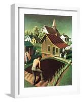 "Re print of "Spring 1942"," April 18, 1942-Grant Wood-Framed Giclee Print