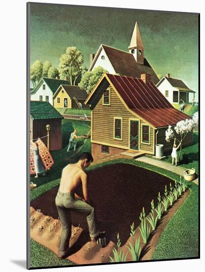 "Re print of "Spring 1942"," April 18, 1942-Grant Wood-Mounted Giclee Print