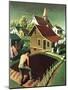 "Re print of "Spring 1942"," April 18, 1942-Grant Wood-Mounted Giclee Print