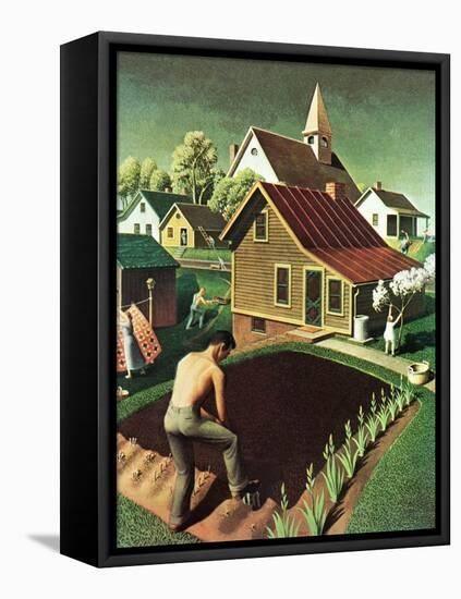 "Re print of "Spring 1942"," April 18, 1942-Grant Wood-Framed Stretched Canvas