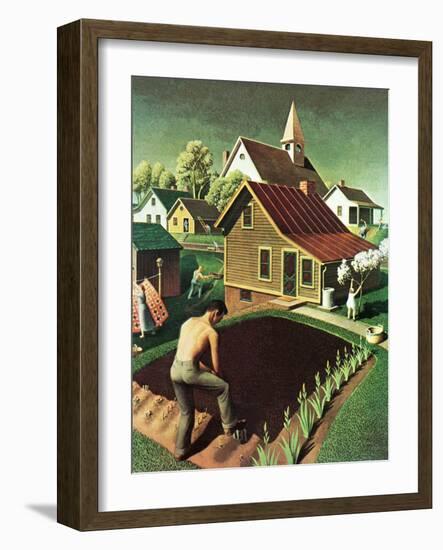 "Re print of "Spring 1942"," April 18, 1942-Grant Wood-Framed Premium Giclee Print