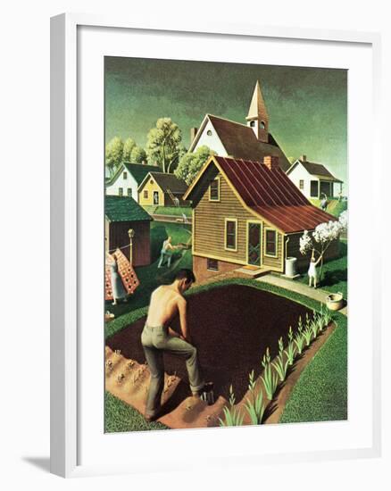 "Re print of "Spring 1942"," April 18, 1942-Grant Wood-Framed Giclee Print