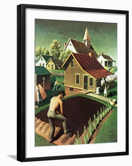 "Re print of "Spring 1942"," April 18, 1942-Grant Wood-Framed Giclee Print