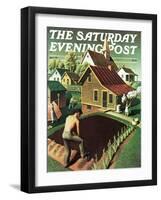 "Re print of "Spring 1942"," Saturday Evening Post Cover, April 18, 1942-Grant Wood-Framed Giclee Print