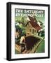 "Re print of "Spring 1942"," Saturday Evening Post Cover, April 18, 1942-Grant Wood-Framed Giclee Print