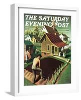 "Re print of "Spring 1942"," Saturday Evening Post Cover, April 18, 1942-Grant Wood-Framed Giclee Print