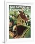 "Re print of "Spring 1942"," Saturday Evening Post Cover, April 18, 1942-Grant Wood-Framed Giclee Print