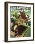 "Re print of "Spring 1942"," Saturday Evening Post Cover, April 18, 1942-Grant Wood-Framed Premium Giclee Print