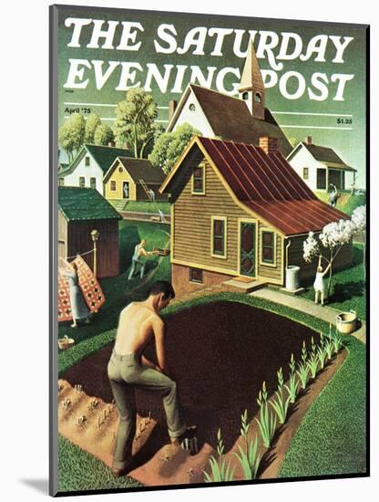"Re print of "Spring 1942"," Saturday Evening Post Cover, April 18, 1942-Grant Wood-Mounted Giclee Print