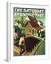 "Re print of "Spring 1942"," Saturday Evening Post Cover, April 18, 1942-Grant Wood-Framed Giclee Print