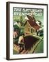 "Re print of "Spring 1942"," Saturday Evening Post Cover, April 18, 1942-Grant Wood-Framed Giclee Print