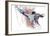 Reach, 2022, (mixed media on paper)-Mark Adlington-Framed Giclee Print