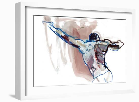 Reach, 2022, (mixed media on paper)-Mark Adlington-Framed Giclee Print