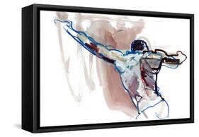 Reach, 2022, (mixed media on paper)-Mark Adlington-Framed Stretched Canvas