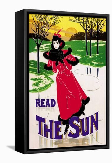 Read the Sun: Skating at Sunset-Louis John Rhead-Framed Stretched Canvas