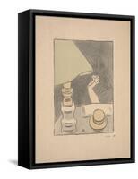 Reader with a Lamp, 1895 (Colour Litho)-Jozsef Rippl-Ronai-Framed Stretched Canvas