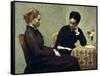Reading, 1877-Henri Fantin-Latour-Framed Stretched Canvas