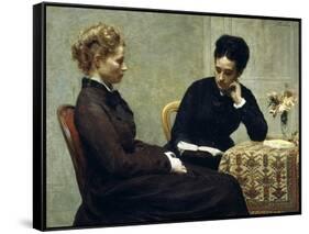 Reading, 1877-Henri Fantin-Latour-Framed Stretched Canvas