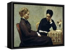 Reading, 1877-Henri Fantin-Latour-Framed Stretched Canvas