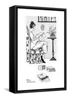 Reading a Book, Armchair-Else Courlander-Framed Stretched Canvas