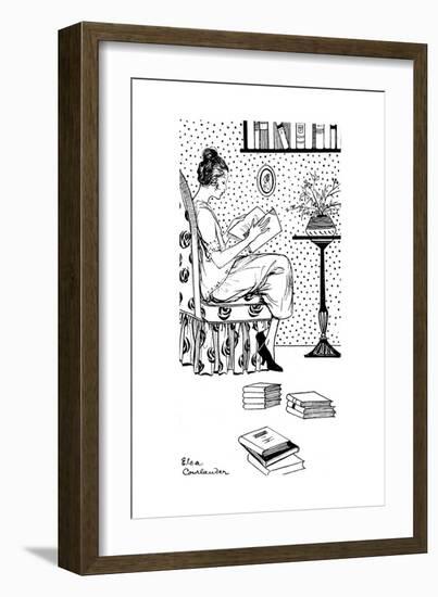 Reading a Book, Armchair-Else Courlander-Framed Giclee Print