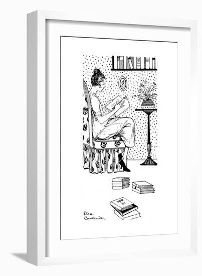 Reading a Book, Armchair-Else Courlander-Framed Giclee Print